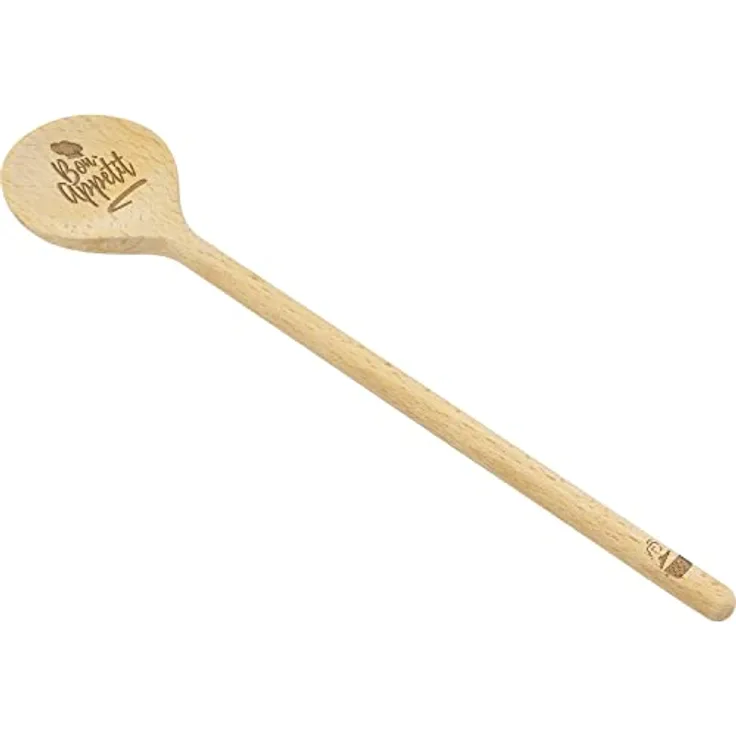 GRUSS & CO Kochlöffel Motiv "Bon Appetit"| Holzlöffel, Kochlöffel aus Buchenholz, 28 cm, mit eingebranntem Motiv | Geschenk Küche, Kochen | 47853