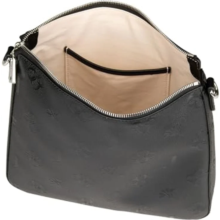 JOOP! Decoro Stampa Jasmina Shoulderbag MVZ, Beuteltasche aus hochwertigem Kunstleder mit Allover Logo-Design und Reißverschlussetui, schwarz – Bild 4