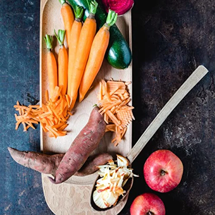 Microplane Profi Juliennehobel Edelstahl Schwarz aus der Gourmet Serie für Kartoffel, Apfel, Karotte, Zucchini und Rotkohl – Bild 4