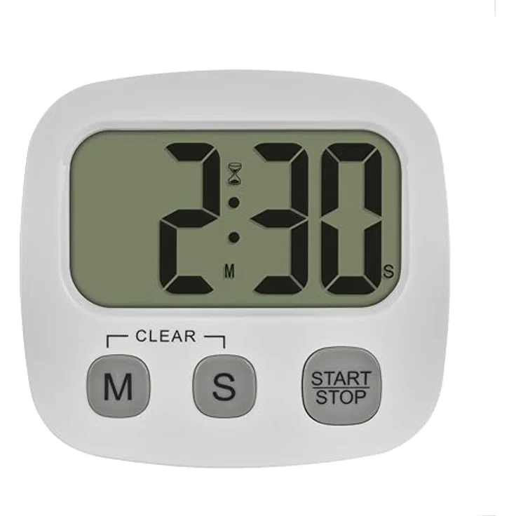 TFA Dostmann Eieruhr 4009816042521, digitale Stoppuhr mit großem Display, Uhrzeitanzeige und Memory-Funktion, weiß – Bild 3