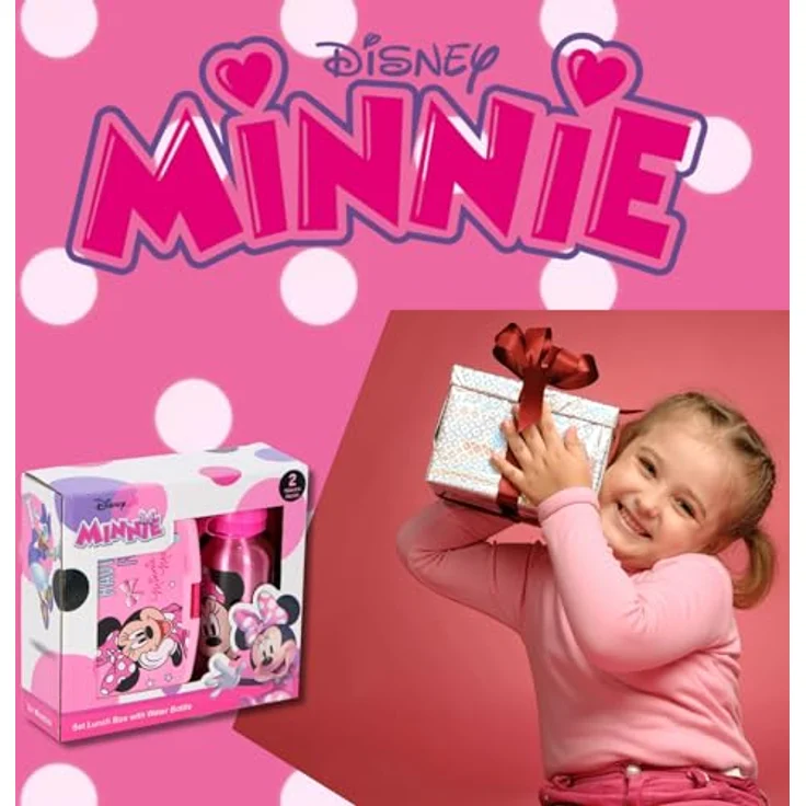 Disney Minnie Mouse Lunchpaket, Lunchbox mit 400 ml auslaufsicherer Trinkflasche, rosa – Bild 2