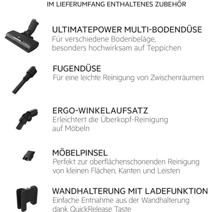 AEG Ultimate 7000 AKKU-STAUBSAUGER KABELLOS/AKKULAUFZEIT BIS ZU 50 Minuten* / Farbe: Granite Grey – Bild 2