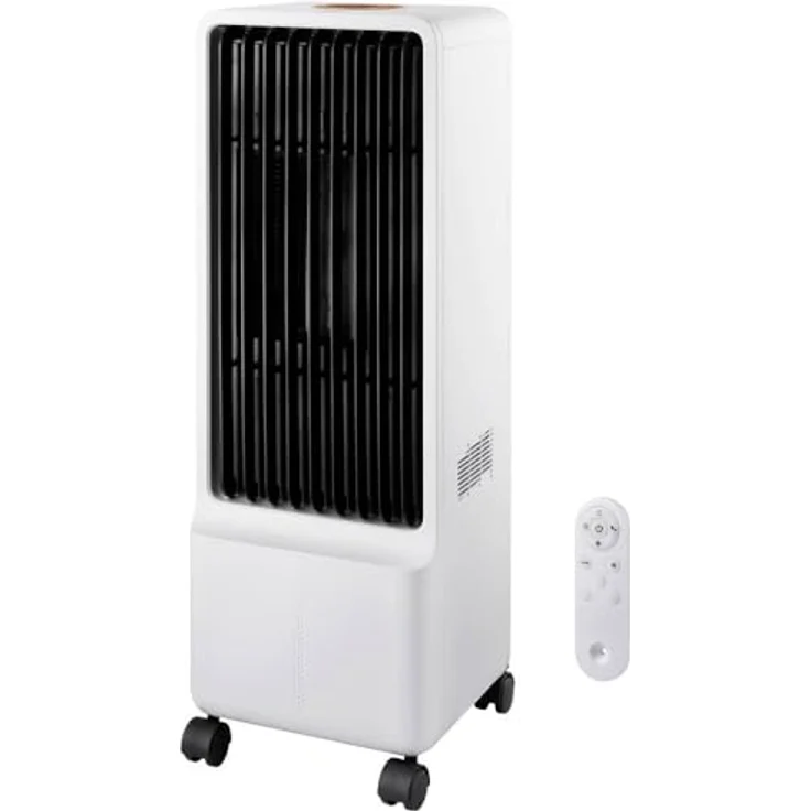 Sygonix Luftkühler 50 W (L x B x H) 272 x 270 x 795 mm Weiß mit Fernbedienung, Oszillierend, Timer, LED-Display – Bild 1