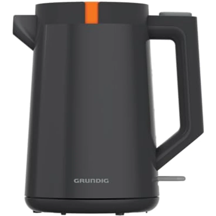 Grundig WK 5320 Wasserkocher, 2200 W Leistung, 1,7 l Fassungsvermögen, Kabelaufwicklung, 1 Liter, Abschaltautomatik, verdecktes Heizelement aus Edelstahl, Grau/Terracotta – Bild 2