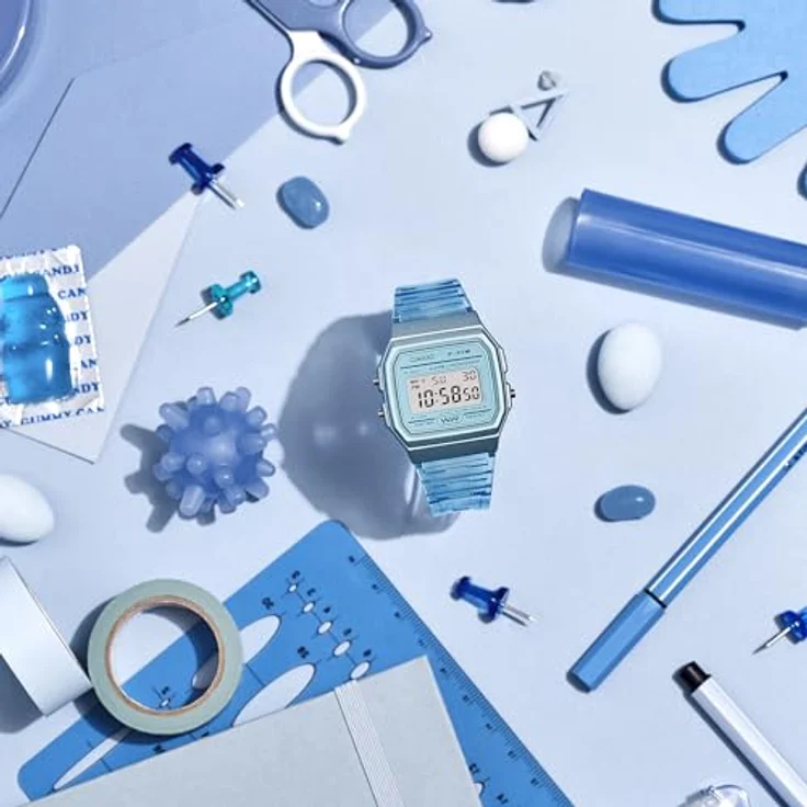 Casio Herren Uhr F-91WS-2CF, Wasserfeste Armbanduhr mit LED-Licht, Stoppuhr und Alarm, 30 mm Gehäuse – Bild 3