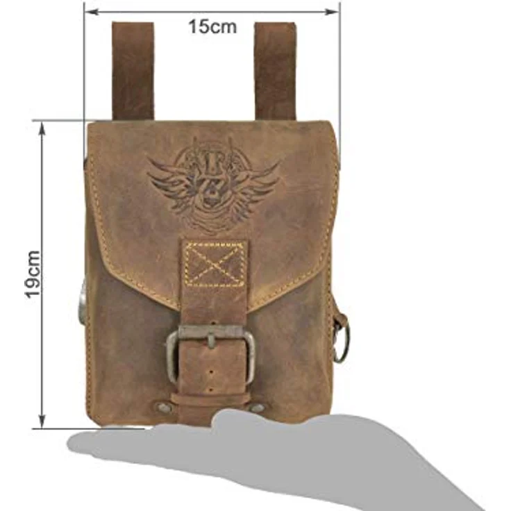 Greenburry Vintage Gürteltasche, 100% Leder, 14.5 cm x 8.5 cm x 20 cm, braun – Bild 6