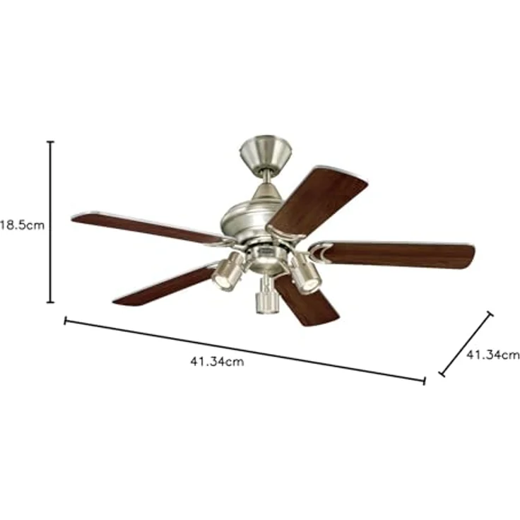 Westinghouse Kingston 7211440 Deckenventilator, A++ to E, Metall, GU10, gebürstetes aluminium, 105 x 105 x 47 cm – Bild 8