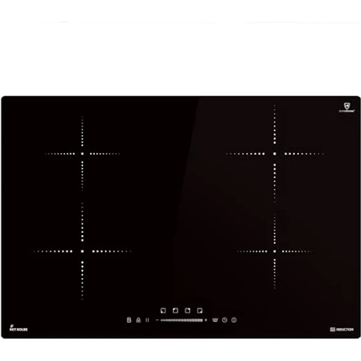 KKT KOLBE Induktionskochfeld 80 cm | Autark | 4 Zonen | 9 Stufen | Schnellaufheizung | Rahmenlos | IH87704RL, Superkeramik-Glaskeramik, Schwarz – Bild 1