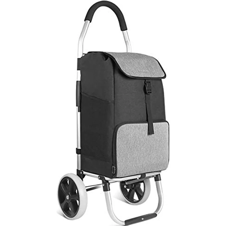 Inateck Einkaufstrolley mit großer Ladekapazität und Wärmedämmungstasche, leichte Einkaufstasche mit Rollen, Max. Belastbarkeit 45 kg, 41L, Schwarz – Bild 1