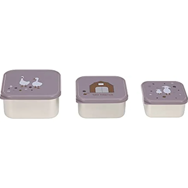 Lässig Snackbox Stainless Steel 3 pcs assorted Tiny Farme (2 Farben) Lilac – Bild 4