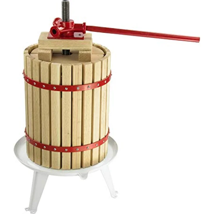 DEMA Obstpresse Saftpresse Weinpresse Fruchtpresse Beerenpresse BP 18 Liter, Buche-Massivholz, Stahl, lebensmittelechte Farbe, vormontiert – Bild 1