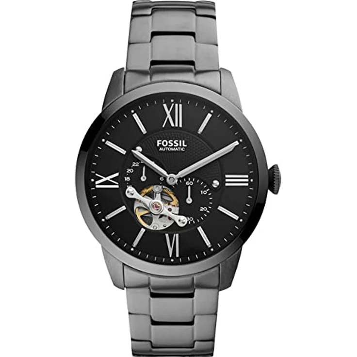 Fossil Herrenuhr Townsman Auto, Automatikwerk, 44mm SmokeEdelstahlgehäuse mit Edelstahlarmband, ME3172 – Bild 1