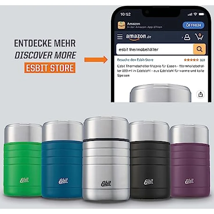 Esbit MAJORIS Edelstahl Thermobehälter, 1 L, Polar Blue – Bild 10