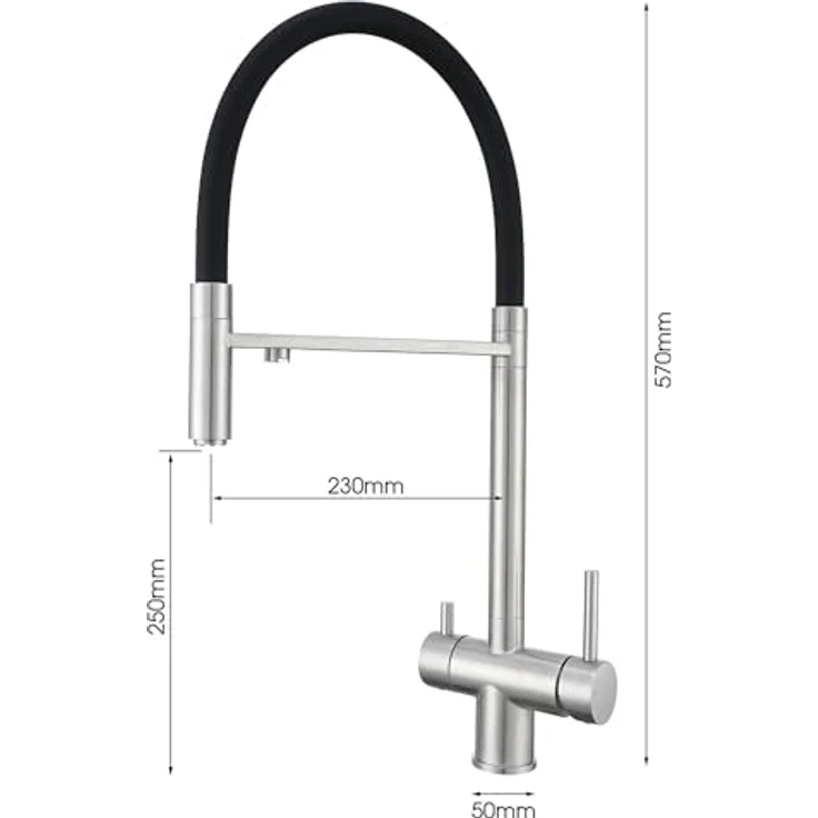 Neues Wasser AORA GT600 Umkehrosmoseanlage, 8-Stufen-Filtration, tankloses Direkt-Flow-System, 3-Wege-Armatur ALPINA Schwarz, hoher Wasserdurchfluss – Bild 9