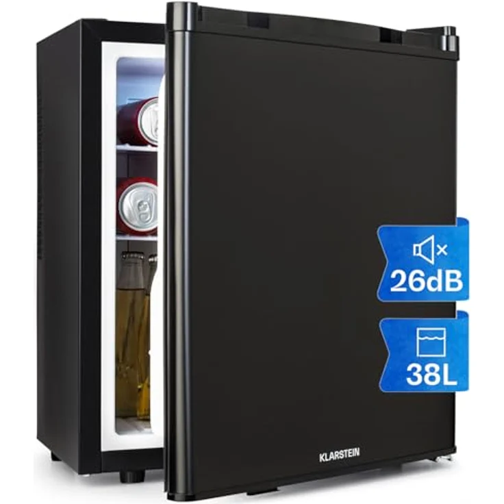 Klarstein Mini Kühlschrank 38L, leiser Kühlschrank für Getränke, Snacks & Kosmetik, verstellbare Ablagen, Temperatur 6-18°C, ideale Minibar für kleine Räume – Bild 1