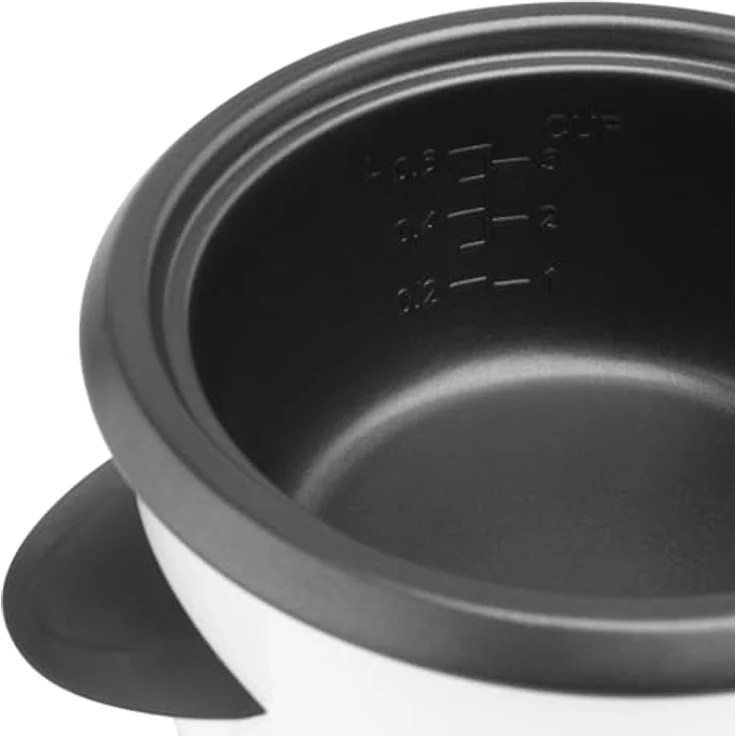 HYUNDAI RC060 Reiskocher I 0,6l für 450 g Reis I 335 W I Reiswärmer I Warmhaltfunktion I Antihaftbeschichteter Gartopf I Reislöffel & Messbecher – Bild 4