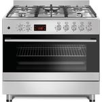 Gasline GAG90GOXEL Standherd Gasherd 90cm mit 5 Brennern Elektro Backofen Erdgas Flüssigas, Edelstahldesign