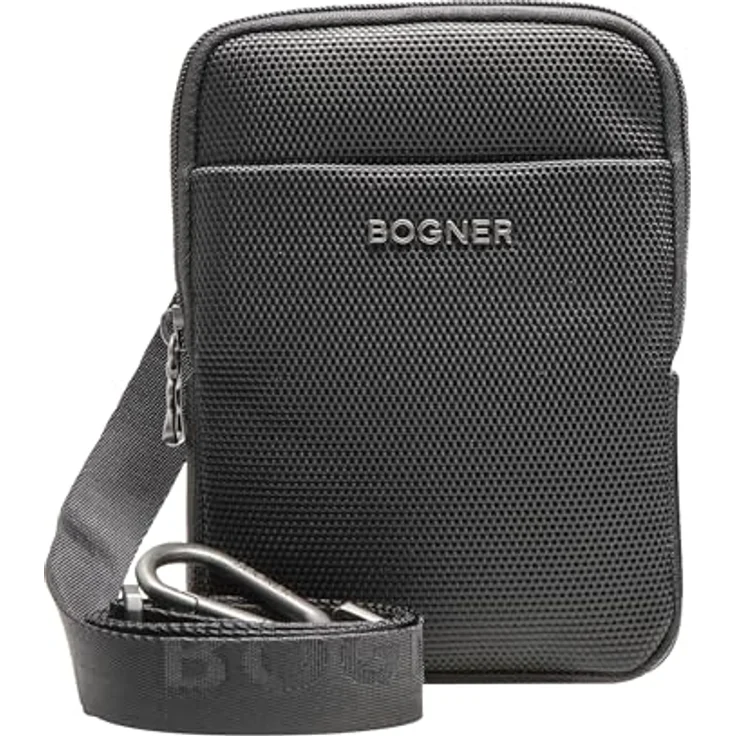 BOGNER Schultertasche Keystone Frank, Herren Schultertasche aus Nylon mit verstellbarem Schultergurt, schwarz – Bild 1