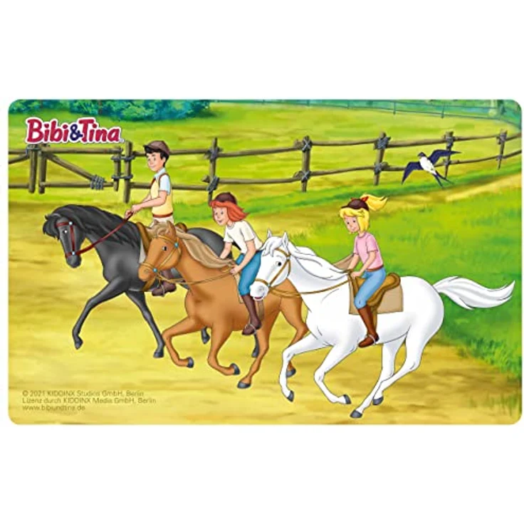 United Labels Bibi & Tina - Pferde Brotdose Lunchbox Butterbrotdose mit Trennwand Blau – Bild 3