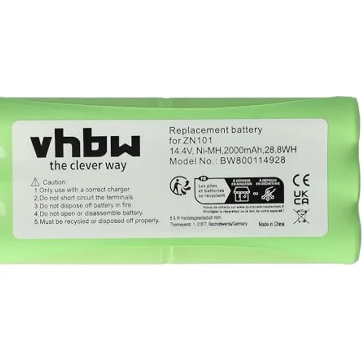 vhbw Akku Ersatz für Dirt Devil R1-L051B, 0607004, 0610014, 0606004, 0611004, 14,4 V, 2000 mAh NiMH, Grün – Bild 5
