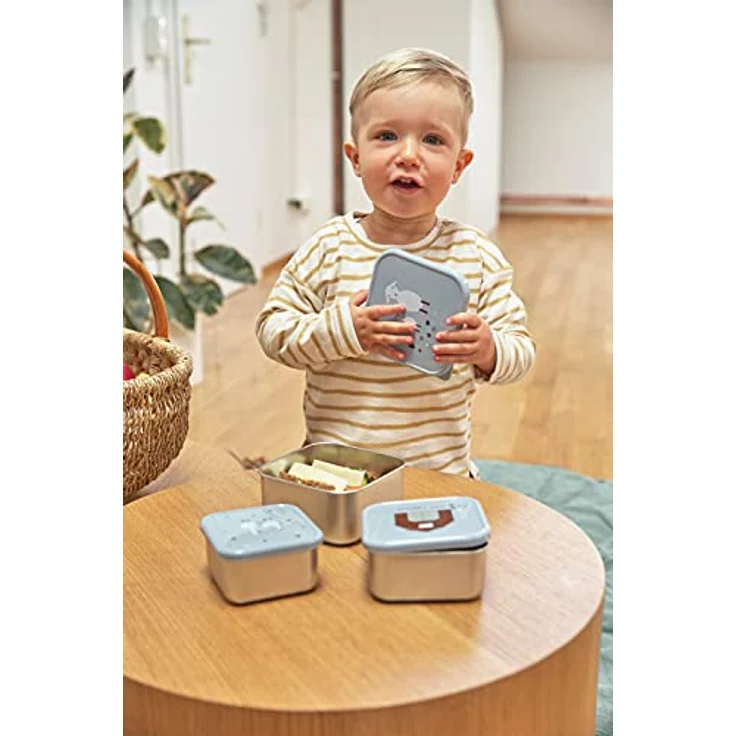 Lässig Snackbox Stainless Steel 3 pcs assorted Tiny Farme (2 Farben) Blue – Bild 5