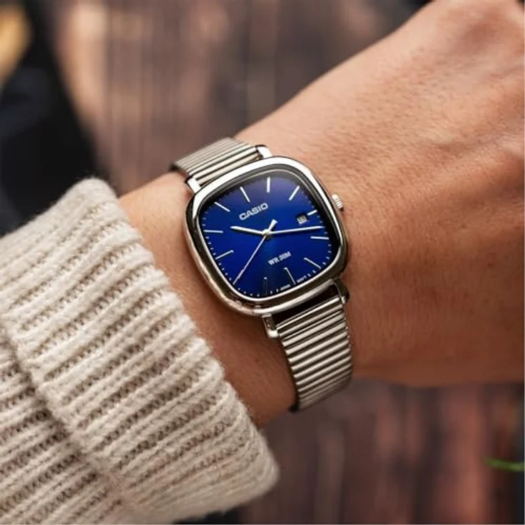 Casio LTP-B166D-2AVEF Damen Armbanduhr, analoge Uhr mit blauem Zifferblatt, Edelstahlarmband, wasserdicht bis 5 bar – Bild 3