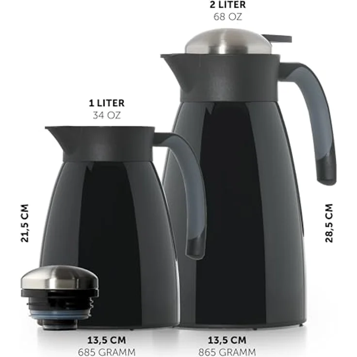 Blumtal Thermokanne Carla, 2 L, Rot, Metall, Ausgießen per Knopfdruck, BPA-frei, für Kaffee & Tee – Bild 5