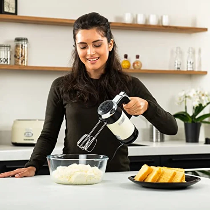 Westinghouse WKHM250WH Handmixer 350W, 6 Geschwindigkeiten, Turbo-Stufe, Edelstahl, weiß – Bild 6