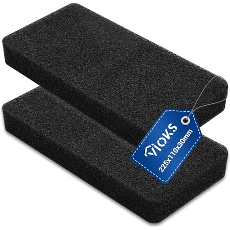 VIOKS 2x Trockner Filter Schaumstoff 225x110x30mm, Ersatz für Gorenje Wärmepumpentrockner, langlebig und waschbar