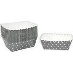 Frau WUNDERVoll® Kuchen Backformen 24 Stück, grau, weiße Punkte/Mini Kuchenform Backformen, Backförmchen, Muffin Backform, Papierbackform, Förmchen Papier Kastenform Einweg Backform