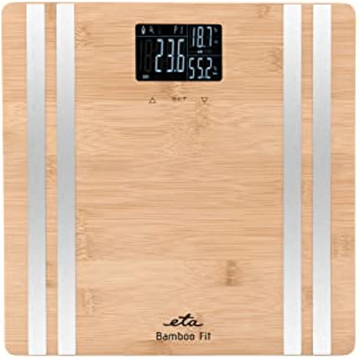 ETA Personenwaage Digital Bamboo Fit - LCD-Display, Rutschfeste Füße – Bild 5