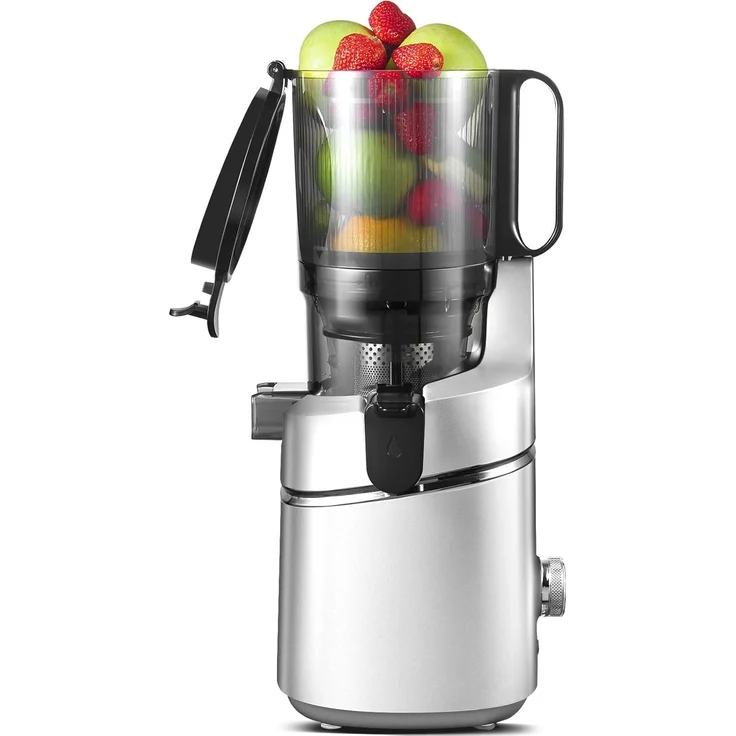 AMZCHEF SJ-036-GA Slow Juicer grau – 135 mm Öffnung, 250 W Motor, maximale Saftausbeute, minimale Oxidation