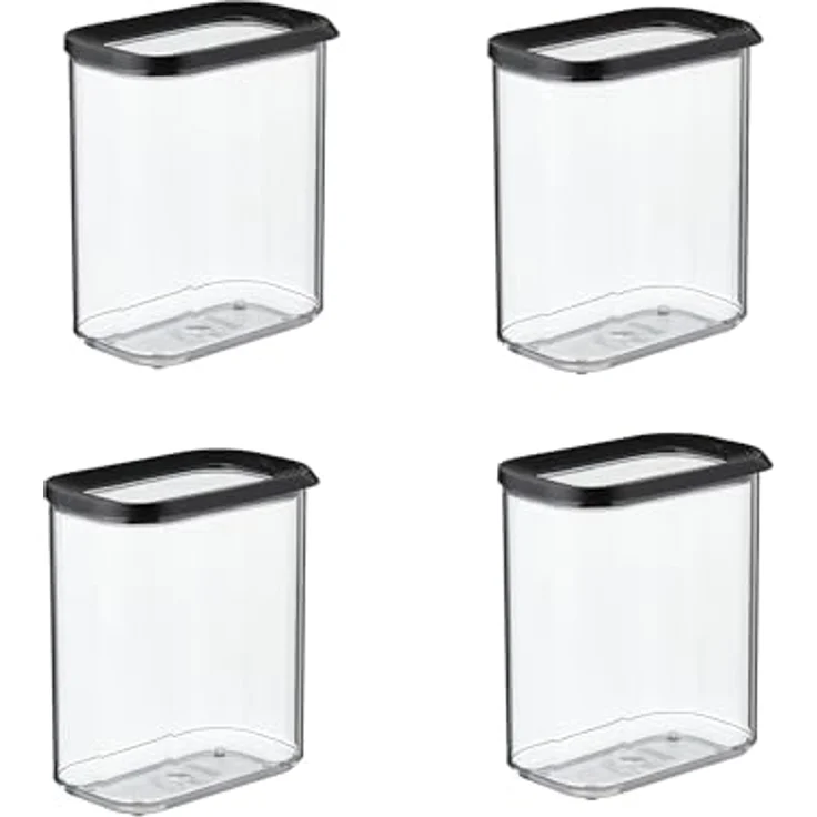Mepal Modula Vorratsdosen Spar-Set 4-tlg., Frischhaltedosen 1500 ml für trockene Lebensmittel, Nordic Black – Bild 1