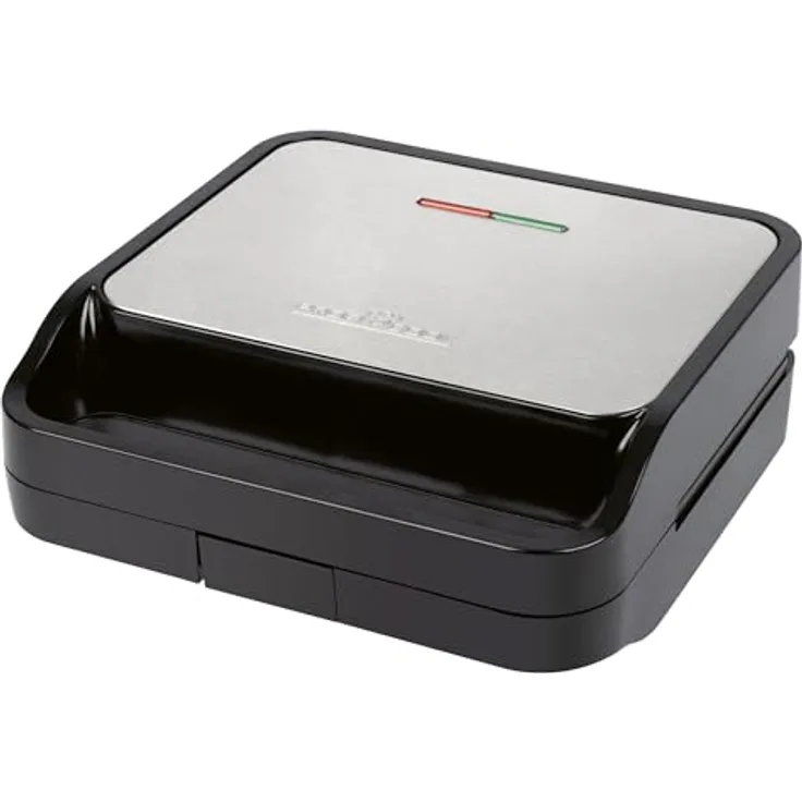 ProfiCook Sandwichmaker PC-ST 1297, Edelstahl Sandwichmaker mit muschelförmigen Platten, 750W, Antihaftbeschichtung, Überhitzungsschutz