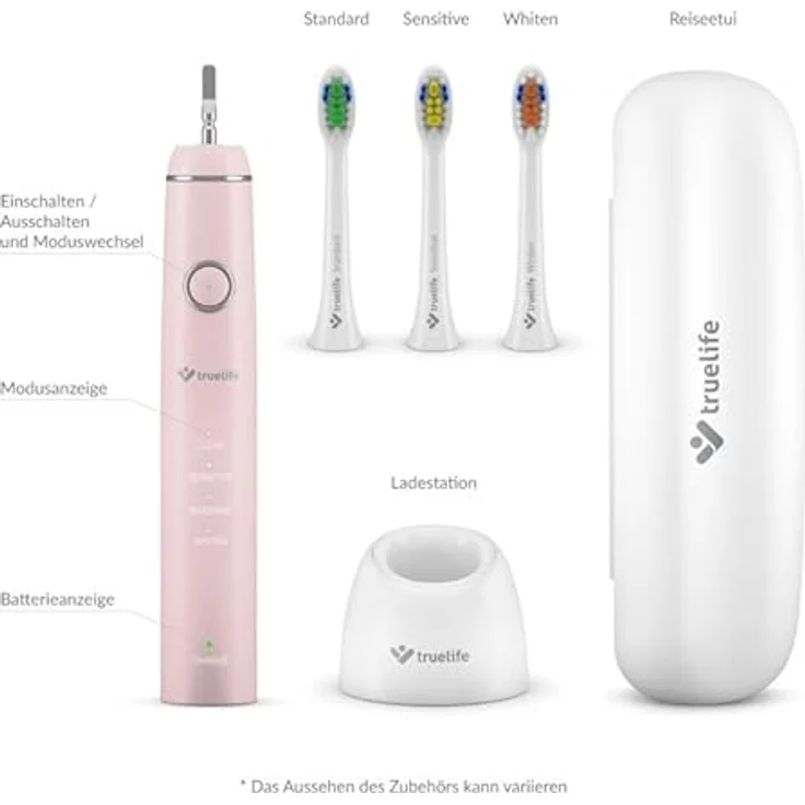 Truelife SonicBrush Compact Pink, Elektrische Zahnbürste für Kinder mit Schalltechnologie und 3 Bürstenköpfen – Bild 3