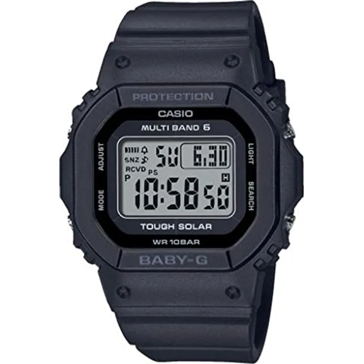 Casio BGD-5650-1ER Baby-G Funk-Solar DAMENUHR, Rechteckiges Design, Tag-Datum-Anzeige, Quarz-Uhrwerk