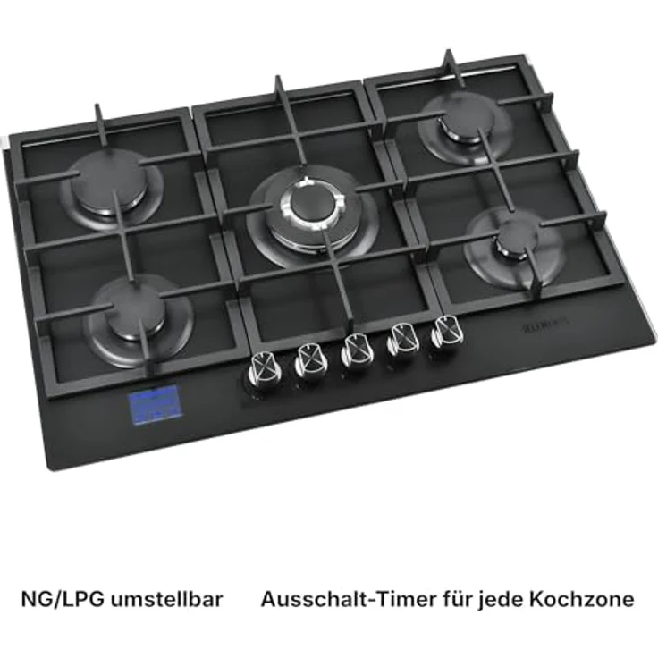 KB ELEMENTS Gas Herdset, 60cm Einbaubackofen mit 5-flammigem Gaskochfeld, Timer, Kindersicherung, Grill, Heißluft und AQUA CLEAN – Bild 5