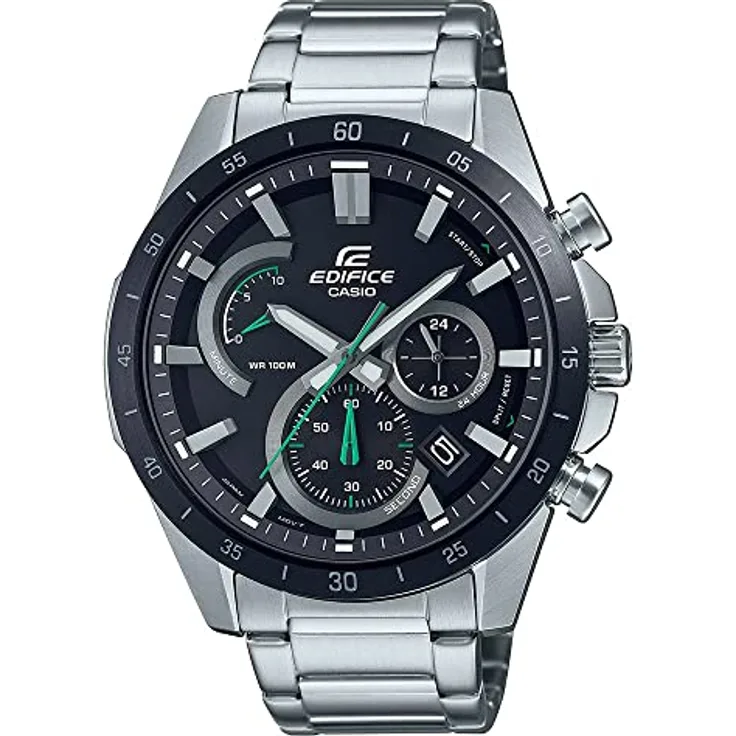 Casio Watch EFR-573DB-1AVUEF Chronograph Uhr mit Silber Edelstahl Band