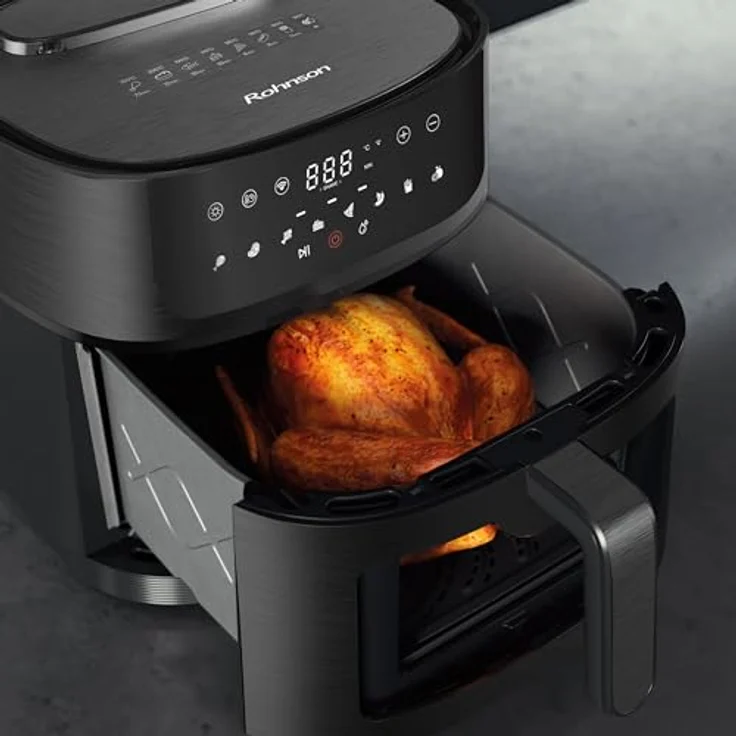 Rohnson Luftfritteuse RAF-8000, 8 Liter, App-Steuerung, innovative Wasserspritztechnologie, gesundes Kochen mit wenig Öl – Bild 4