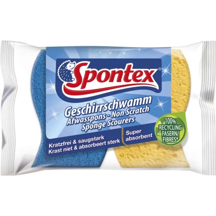 Spontex Geschirrschwamm , Kratzfrei & saugstark, 2 Stück (1er Pack)