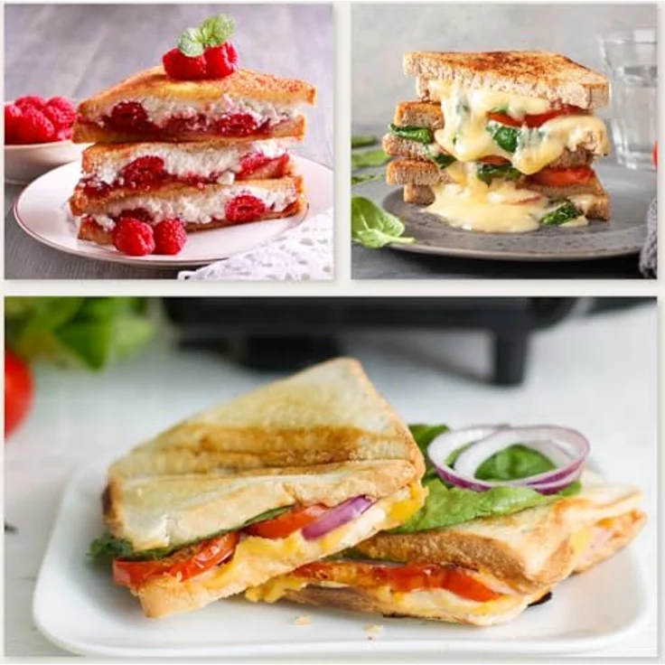 GOURMETmaxx Sandwichmaker mit LED-Kontrollleuchte, 750 W, Sandwich Toast Maker Panini Toaster Kontaktgrill – Bild 5