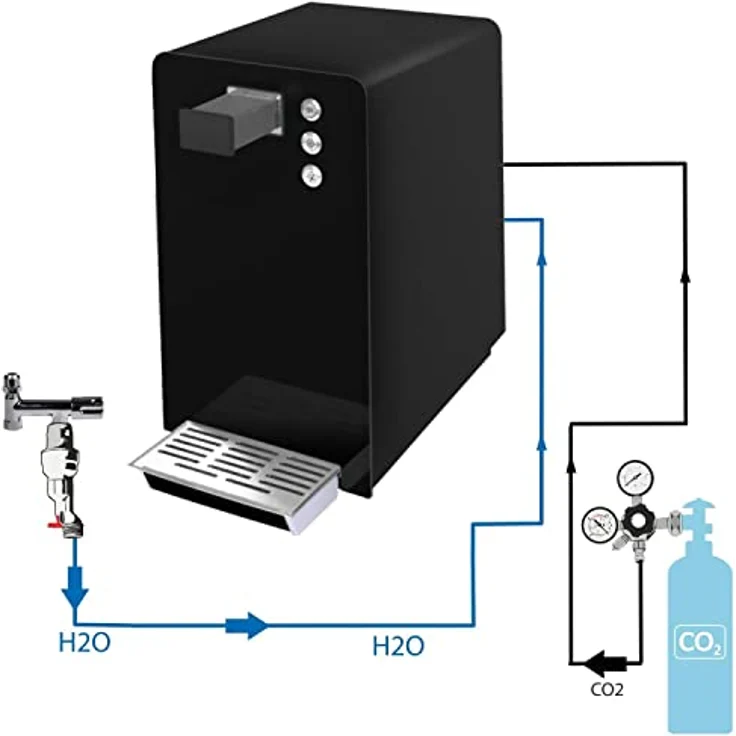 BieTal® Wassersprudler BT-30 SetTafelwasseranlage mit Kühlung Sprudelwasser Trinkwasser Wasserspender 30 L/h - schwarz – Bild 3