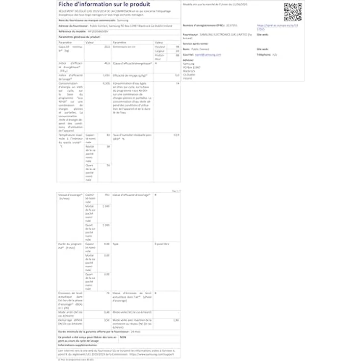 Samsung WF20DG8650BV, Frontlader Waschmaschine mit AI Control, 20 kg, 1000 U/min, Hygienischer Dampf, Ecobubble, Schwarz – Bild 3
