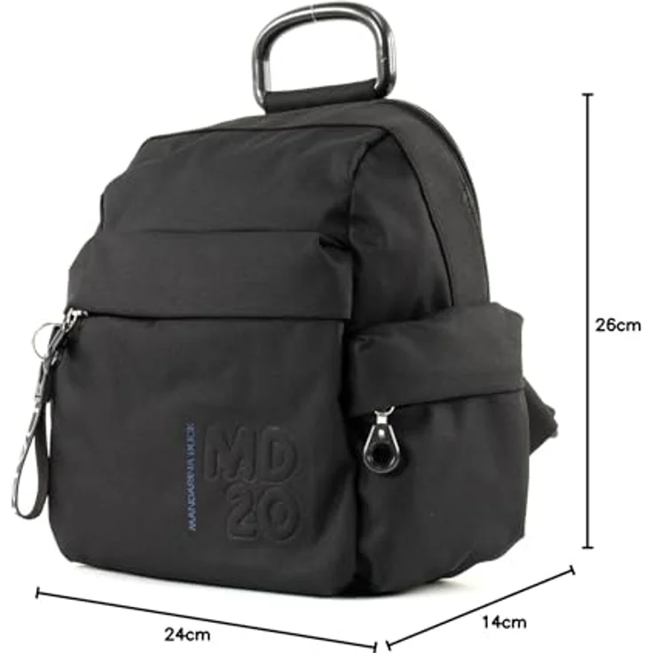 Mandarina Duck City Rucksack, 27 cm, schwarz, 100% Polyester, 27 x 13 x 23 cm – Bild 5
