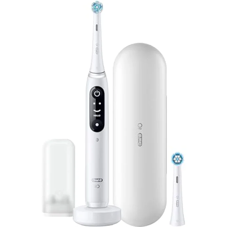 Oral-B iO Series 8N White Alabaster Elektrische Zahnbürste, 2 Aufsteckbürsten – Bild 2