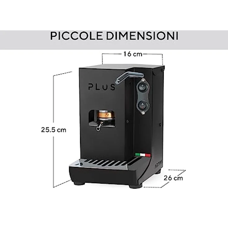 Aroma Plus+ Mono ESE Espressomaschine für Pads, 380 Watt, 15 bar, schwarz, Aluminium-Messing-Thermoblock, intuitives Design – Bild 3