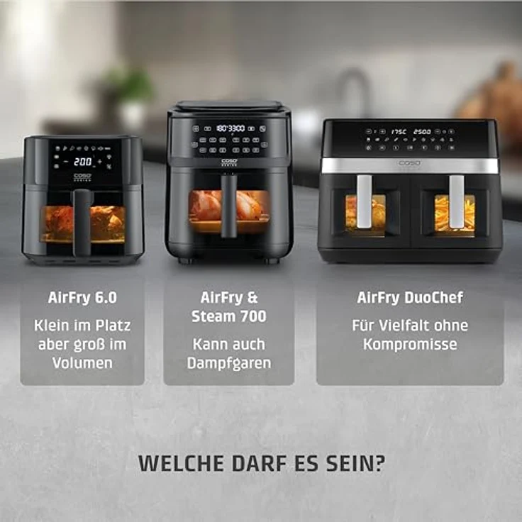 Caso Heißluftfritteuse 3186 Design AirFry DuoChef, 14 l Dual-Kammer, 2200 W, energiesparend und schnell – Bild 14