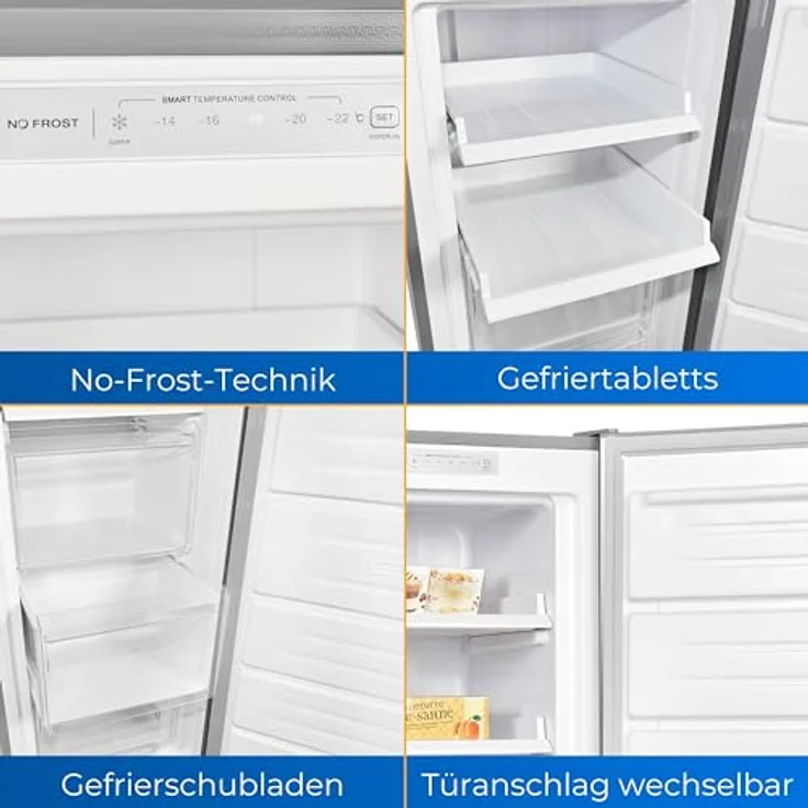 Exquisit Gefrierschrank GS231-NF-H-040C inoxlook | Gefrierschrank NoFrost 161 L Volumen | 4* Schnellgefrieren | Alarm | Gefrierschrank Gross – Bild 3