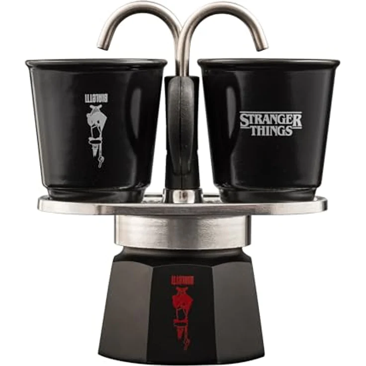 Bialetti Espressokanne Stranger Things, Espressokocher mit 2 Tassen, rot/schwarz, für Elektro- und Gasherde, 2 Tassen容量 – Bild 2