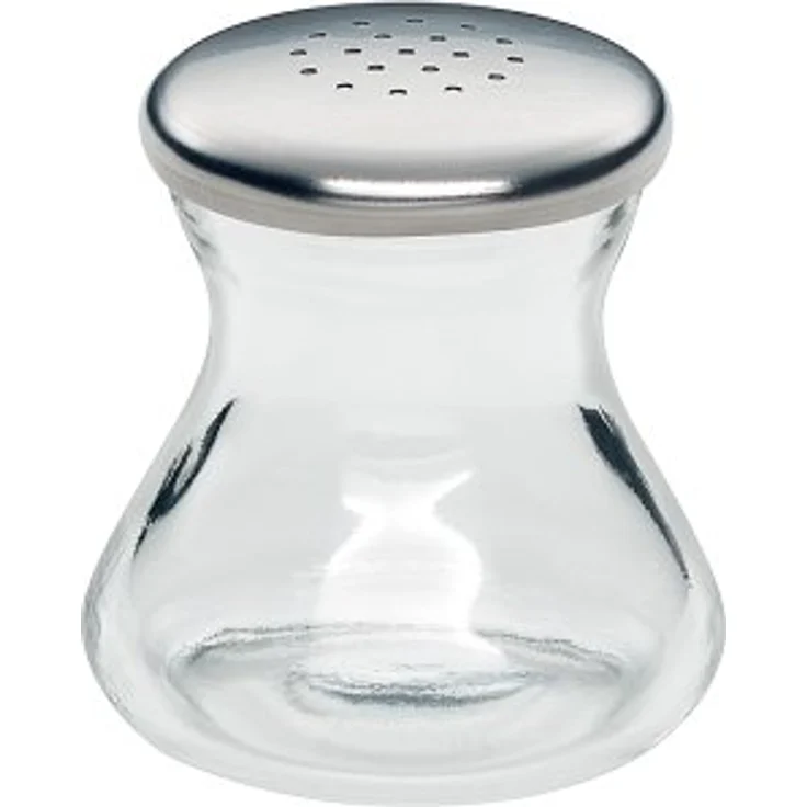 WMF Wagenfeld Pfefferstreuer Max und Moritz Glas, Cromargan Edelstahl, spülmaschinengeeignet, H 4,5 cm – Bild 3